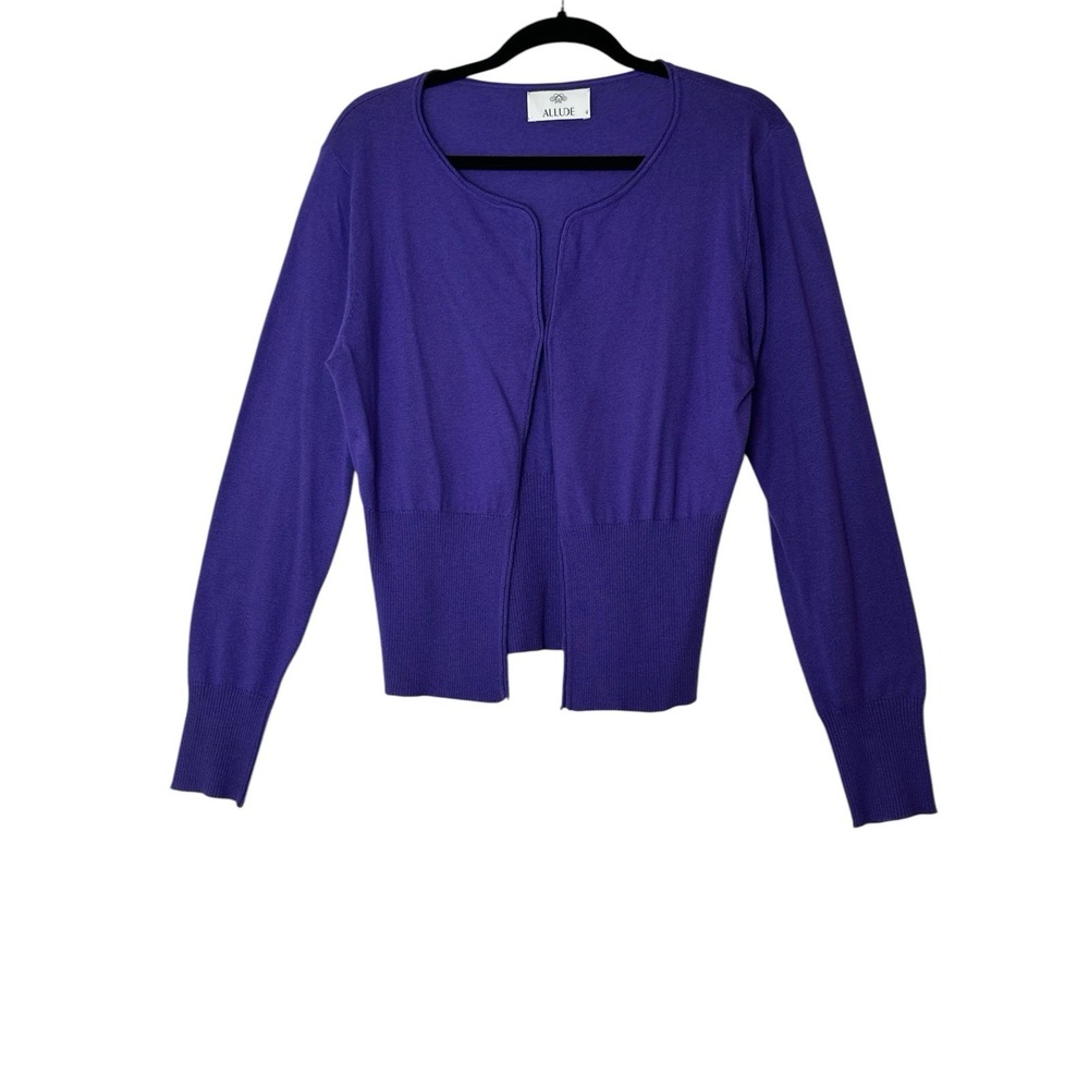 Allude Cashmere‎ Cardigan Sweater Women XL Purple Career Office Elegant